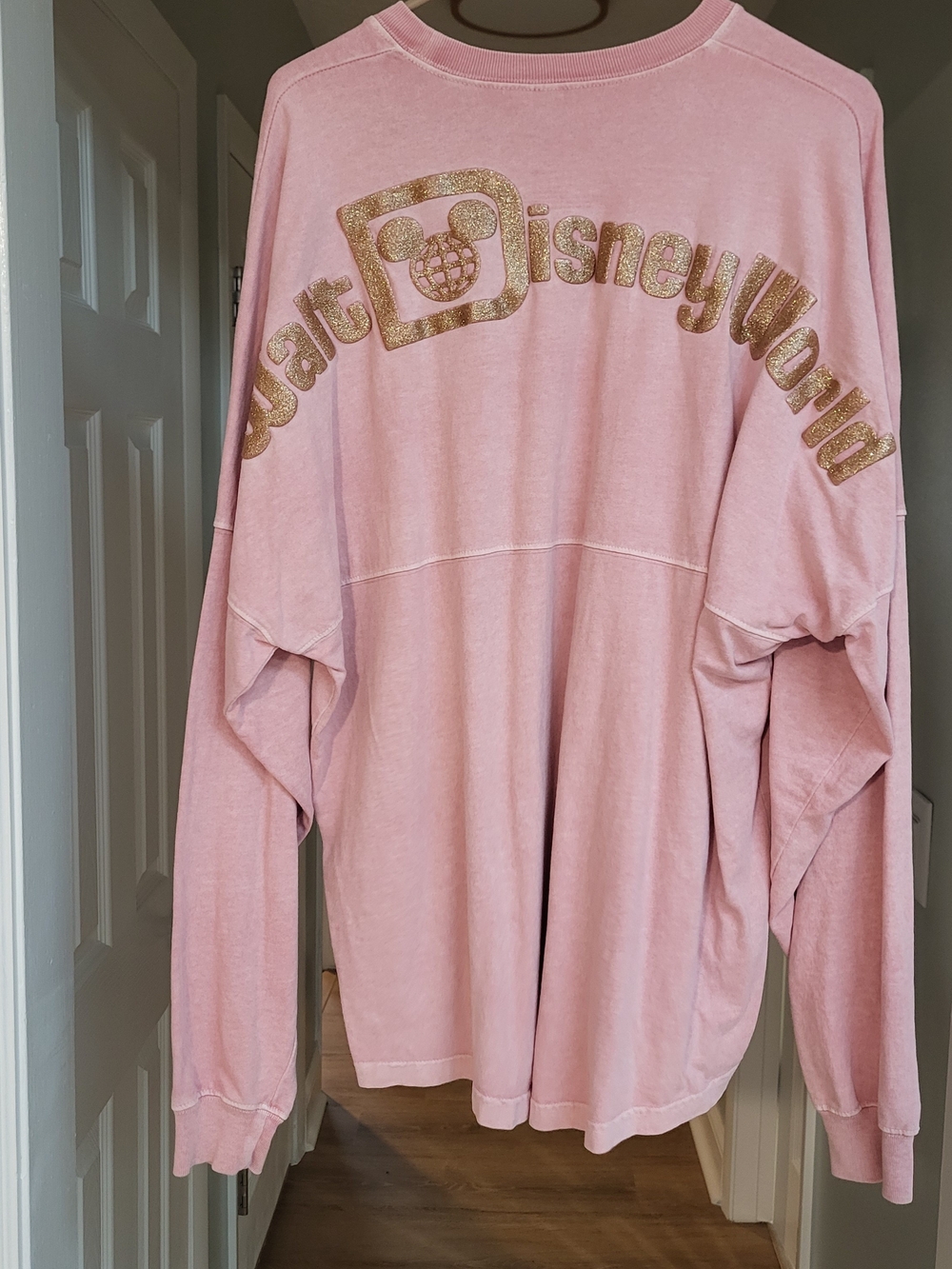 Disney Spirit Jersey Long Sleeve Pink Tee Rose Gold - Large